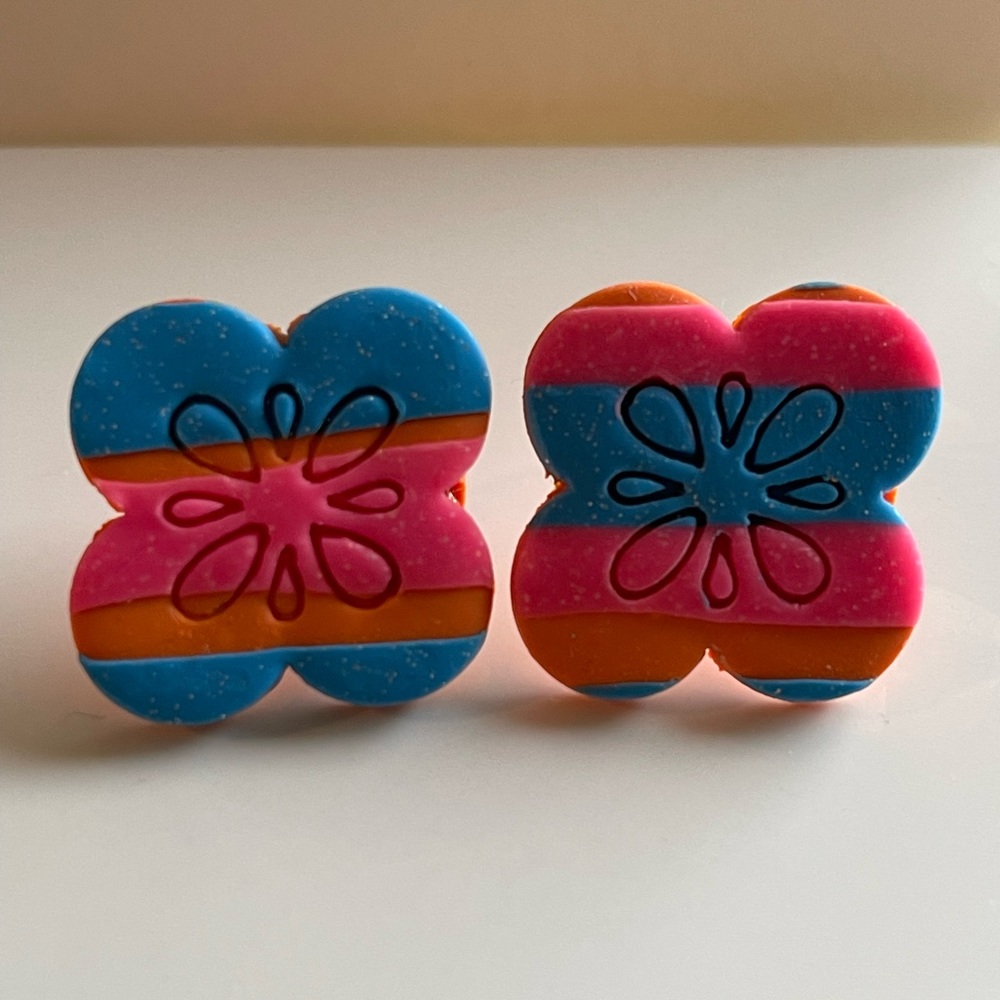Floral Clay Boho Earrings